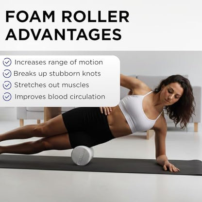 THERABAND Pro Foam Roller, Back, Muscle, Exercise, Physical Therapy, White - size: 6in x 36in - Round