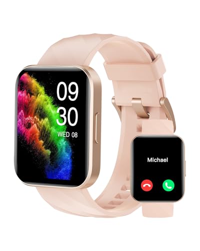 RUIMEN Smart Watches for Women, Bluetooth Calls, Fitness Tracker Pink - color: Pink