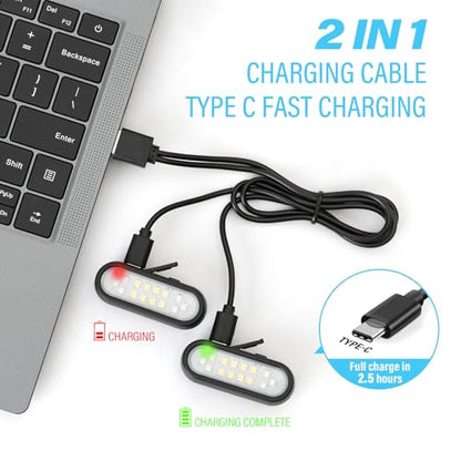 Running Light, Rechargeable Clip-On Flashlights for Night Walking, 2 PCS