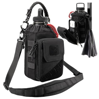 1TG Tactical Magnetic Gym Bag for Men, Magnetic Gym Water Bottle Bag - color: Black