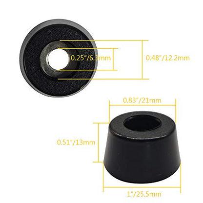 Round Rubber Feet Non-Slip Furniture Bumper Pads with Stainless Steel Washer Built-in 0.51" H X 1" D - 10 Pack - size: 0.51" H x 1" W_10 Pack