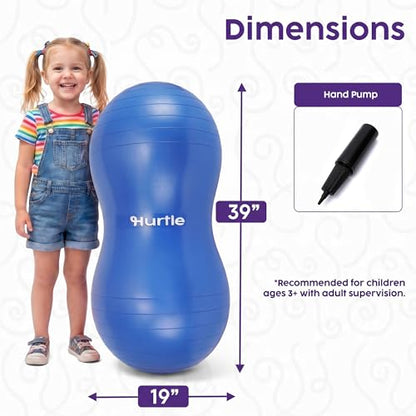 Hurtle Peanut Shaped Exercise Ball, Yoga Active Seat, Bounce Balance Desk Chair, Wiggle Flexible Sitting Ball for Kids, Boys, Girls and Adults - color: Blue