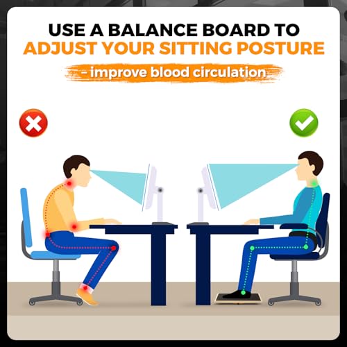 Wooden Rocker Balance Board for Adults Anti-Slip 350LBS Balance Trainer for Standing Desk, Physical Therapy & Core Strength – Durable Wooden Rocker Board for Office & Rehab - size: 360 degrees