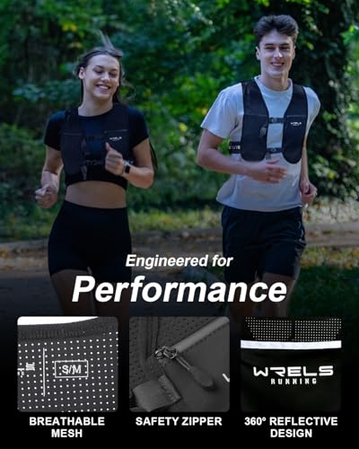 WRELS Running Vest for Women Men,Lightweight Reflective Hydration Vest with TPU 500ml Soft Flask,Adjustable Chest Straps Phone Pocket for Running Marathon - size: Large-X-Large