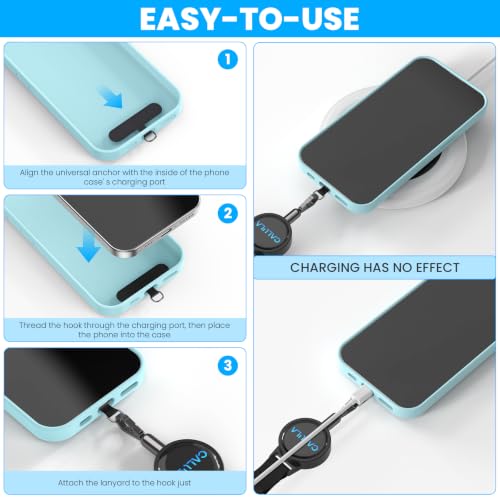 CALULA Phone Tether Anti Theft, 25.5’’ Retractable Cell Phone Lanyard