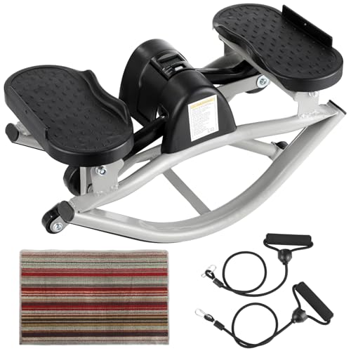 Lateral Rocking Fitness Stepper, Side-to-Side Mini Stepper with LCD Counter, Low-Impact Home Cardio Lateral Steppers Machine for Legs Glutes Core, Compact Portable Under-Desk Workout, No Assembly