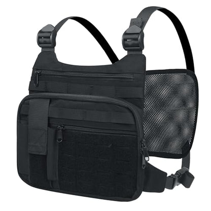 KINGSLONG Running Vest, Chest Bag for Men, Chest Pack, Hiking (B-Black) - color: B-Black