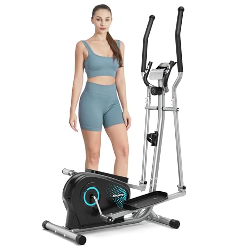 Dripex Elliptical Exercise Machine, Ultra Quiet Magnetic Trainer for Home - color: Turquoise