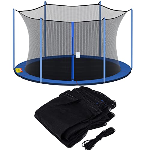 SPORTYOUTH Replacement Trampoline Net Fit Round Trampoline Straight Pole - size: 12 feet - 6 Poles