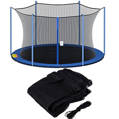 SPORTYOUTH Replacement Trampoline Net Fit Round Trampoline Straight Pole - size: 12 feet - 6 Poles