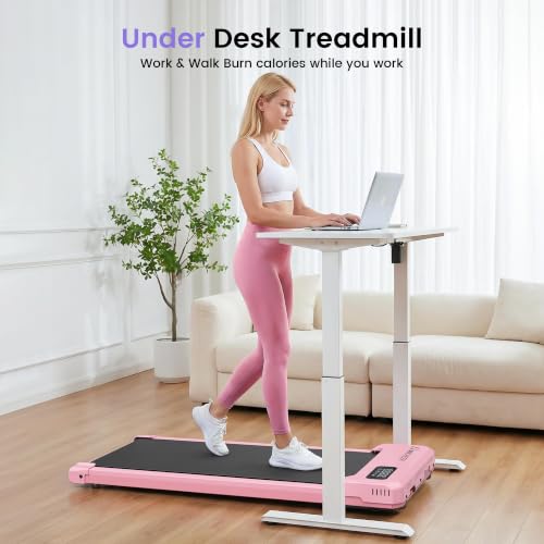 ANCHEER Walking Pad with Incline-Small Treadmill for Home - color: Pink