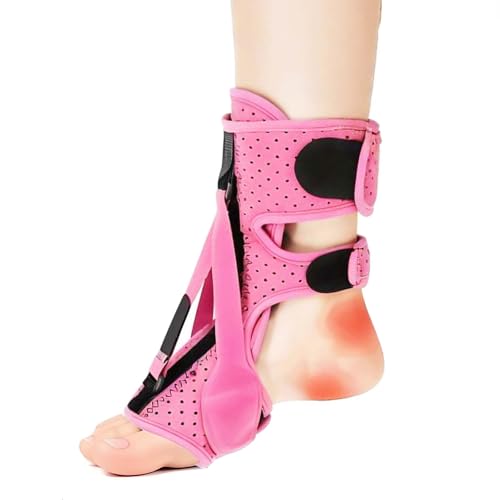 Upgraded Plantar Fasciitis Night Splint for Women Men, Pink Relief Brace for Sleeping, Achilles Tendonitis Support, Foot Drop Brace Fits Left or Right, Adjustable Calf Stretcher to Cure Heel Pain - color: Pink