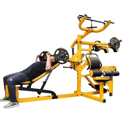 Powertec Fitness Workout Bench Multiystem for Chest, Arms, Legs, 120.1 x 73.3 x 80.5 Inches - Adjustable, Multi-User Weight Machines with Isolateral Arms - Premium at Home Gym Equipment - color: Yellow