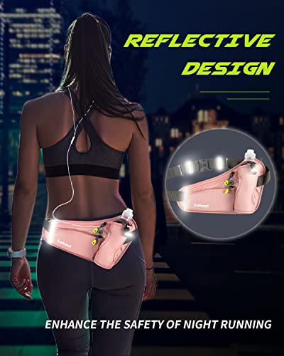 Running Belt, Waterproof Hydration Belt with Water Bottle Holder Hiking Walking Waist Pack Reflective Adjustable Fanny Pack Compatible for Phone Waistband Outdoor | Reflective Adjustable Waistband Fanny Pack for Phone & Wallet, Gear for Running Hiking Wal