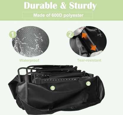 Folding Table Storage Bag, 25" D X 25" W X4.5 H Waterproof Heavy Duty Carrying Bag for 4ft Folding Tables, Picnic/Camp Tables Cover with Durable Zipper & Shoulder Strap, Black - size: 4FT Folding Table Bag