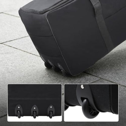 REDCAMP 85L/120L/140L Foldable Duffle Bag with Wheels, Large Travel Duffel Bag - color: Black