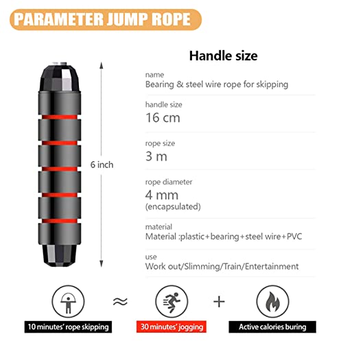 Redify Adjustable Jump Rope,Jump Ropes for Fitness for Men Women - color: Red