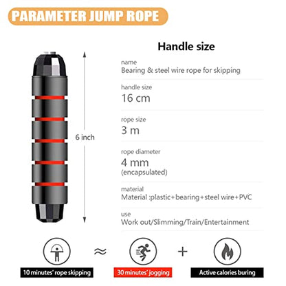 Redify Adjustable Jump Rope,Jump Ropes for Fitness for Men Women - color: Red