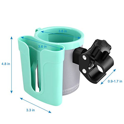 Accmor Stroller Cup Holder with Phone Keys Holder, 3-in-1 Universal Cup Holder, Drinks Bottle Holder for Stroller, Bike, Wheelchair, Walker, Scooter - color: Grey Green