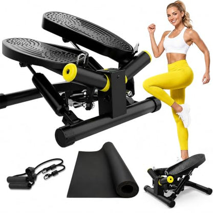ZIWWVY- Mini Twist Stepper, Stepper Machine with 330LBS Weight Capacity, Mini Stepper for Full Body Workout, Adjustable Step Height, Smooth and Quiet, Step Machine for Men Women