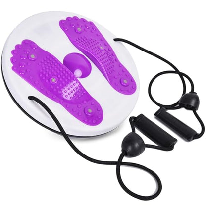 Twister Board for Exercise Waist Twisting Disc with Handles Ankle Body Aerobic Exercise Waist Twisting Machine Exercise Twist Board With Foot Massage - color: Purple