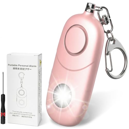 Personal Alarm for Women Keychain Alarm: Qoosea 135dB Emergency Keychain Siren with Strobe Light Loud Siren for Women Kids Students Seniors Emergency Self-Defense for Night Sports - color: Pink