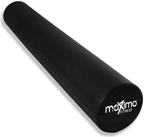 Maximo Fitness Foam Roller - High Density Exercise Roller for Trigger Point Self Massage, Muscle and Back Roller for Fitness, Physical Therapy, Yoga and Pilates, Gym Equipment - color: Black, size: 15cm x 90cm
