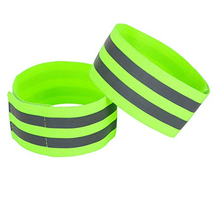 X AUTOHAUX 4pcs Reflective Bands for Arm High Visibility Night Cycling Riding Reflector Tape Straps Bracelet - color: Green