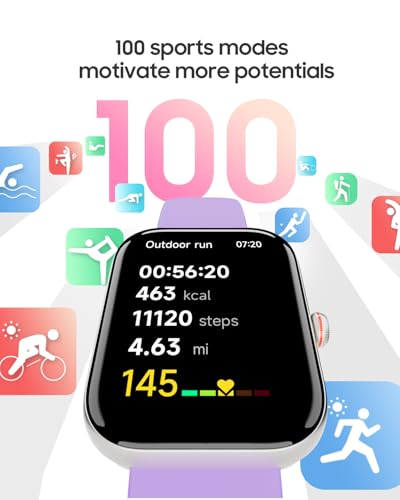 1.91" Smart Watch for Women with ALEXA, Fitness Watch for Android iOS Phone - color: Lilac