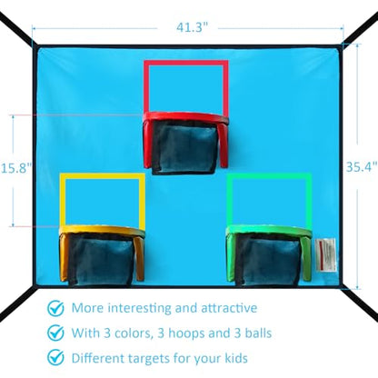 Trampoline Basketball Hoop with 3 Hoops and 3 Balls