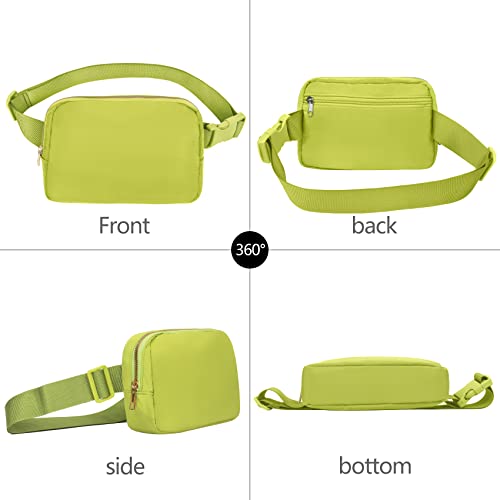 VOROLO Fanny Pack For Women And Men Crossbody Bag Belt Bag Grass Green - color: Grass Green with rope