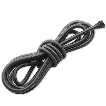 Baiann 1/8 Inch Elastic Bungee Cord Shock Marine Grade Black 30FT Bungee Kayak Stretch String Rope for DIY Projects- UV and Weather Resistant Elastic Cord, Long-Lasting Stretch Round Elastic String - size: 1/8" x 30'