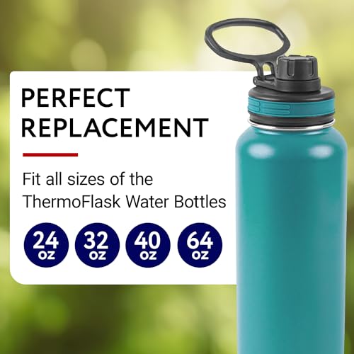 Impresa Water Bottle Gasket Replacement Set - 9-Pack, Compatible with Thermoflask 24/32/40/64 oz Bottles - Thermo Flask Rubber Seal & Wide Mouth Chug/Spout Lid