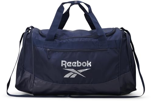Reebok Lightweight Unisex Carry On Gym Duffle Bag for Men & Women, Sports - color: Cade - Navy Silver, size: One Size