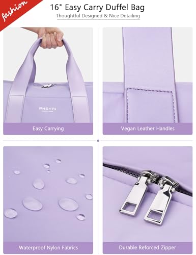 16" Gym Bag for Women,with Shoes Compartment and Waterproof Pocket(Purple) - color: Purple, size: 16" Small Size