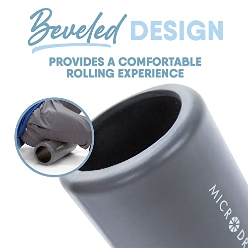 MICRODRY Deluxe Fitness Foam Back Roller for Muscle Relief, Roller for Yoga, Stretching, Deep Tissue Firm Massage & Trigger Point Release, Exercise Workout at Home or Gym, 13x5.3, Light Grey