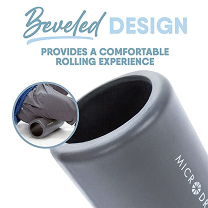 MICRODRY Deluxe Fitness Foam Back Roller for Muscle Relief, Roller for Yoga, Stretching, Deep Tissue Firm Massage & Trigger Point Release, Exercise Workout at Home or Gym, 13x5.3, Light Grey