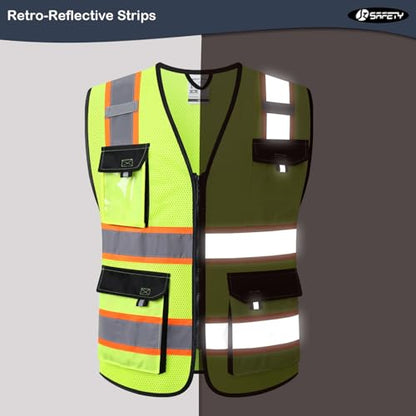 JKSafety Safety Vest for Men Women Hi Vis Reflective Vest JK220 Yellow S - color: Jk220-yellow, size: Small