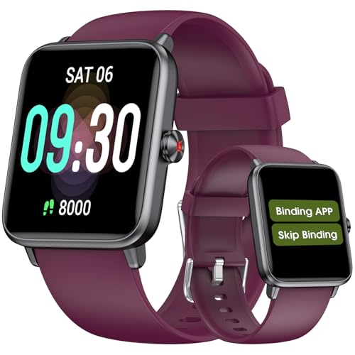 Pedometer Watch Senior Friendly No App No Phone Required, Fitness Tracker - color: Dark Purple