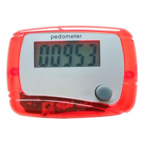 Red Portable Counter Mini Digital LCD Pedometer Sports Walking Running Step Counter Meter Walking Distance Miles, Calorie Counter, Daily Target Monitor, Exercise Time Fitness Technology