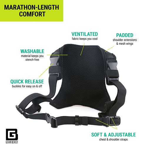 Gear Beast Running Backpack Unisex - Running Vest for Jogging, Hiking and Cycling - Compatible with Most Smartphones, Black