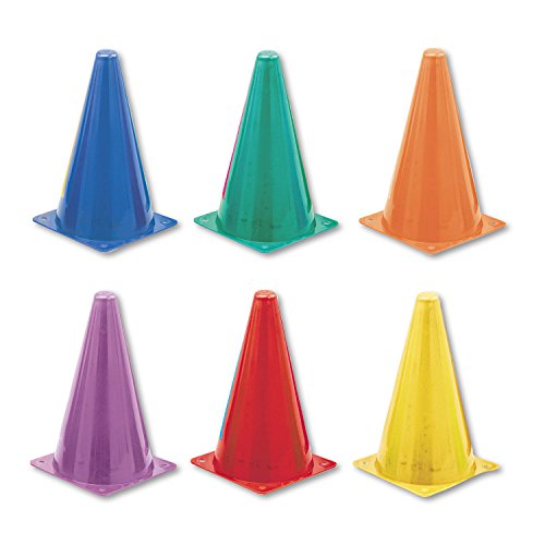 Champion Sports Hi Visibility Fluorescent Poly Cone - color: 9 Inch Assorted (Set of 6), size: 9 Inch (Set of 6)