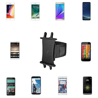 BoxWave Holster Compatible with Samsung Galaxy Z Flip 6 - ActiveStretch Sport Armband, Adjustable Armband for Workout and Running - Jet Black