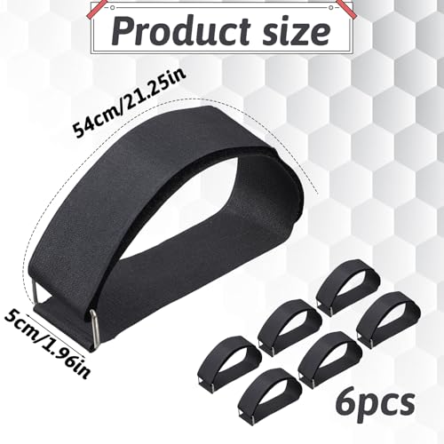 6 Pack Ellipse Leg Exerciser Machine Pedal Straps, Adjustable Pedal Straps for Ellipse Leg Exerciser Machine Under Desk Elliptical Reusable Strap Fitness, Under Desk Elliptical Pedals Band for Seniors