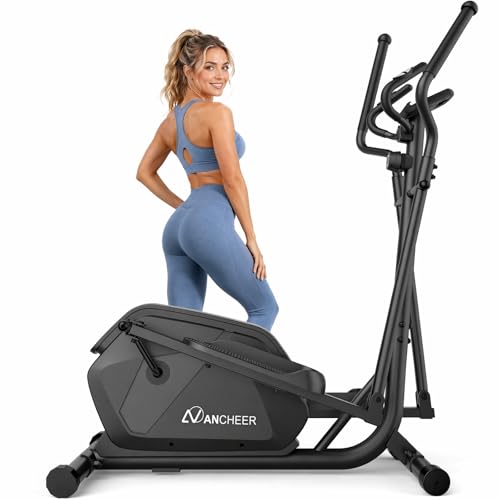 ANCHEER Elliptical Machine for Home,Hyper-Quiet Magnetic Elliptical Trainer - color: Deep Black