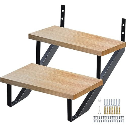 Steel Stair Risers 2 Step, Metal Stair Stringers for Deck Height 19.5 inches, Steel Stair Step Riser for Outside Stairs (2Pack) - size: 2 Step