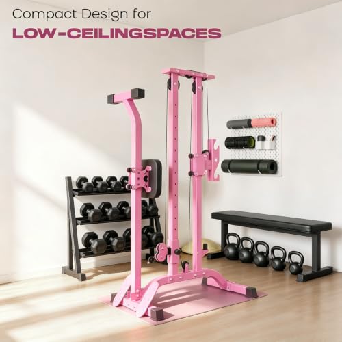 TOUSAINS TOUSAINS CR63 Foldable Cable Machine for Home Gym - color: Pink