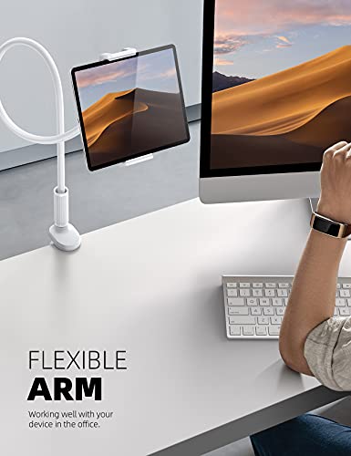 Lamicall Gooseneck Tablet Holder Mount Bedside Flexible Arm Full Adjustable - color: White