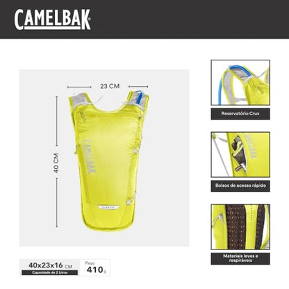 CamelBak Classic Light Bike Pack Hydration Reservoir - color: Safety Yellow/Silver