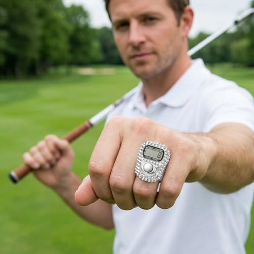 Electronic Tally Counter with Display, Resettable Portable Electronic Finger Counter for Golf, Track and Field, Lap Counting - color: White